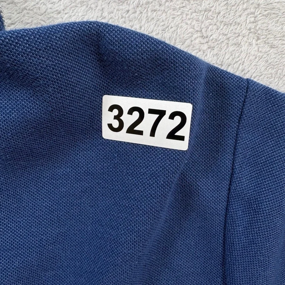 Vineyard Vines Mens‎ XL Navy Blue Pique Quarter Zip Pullover Sweater Gray Collar